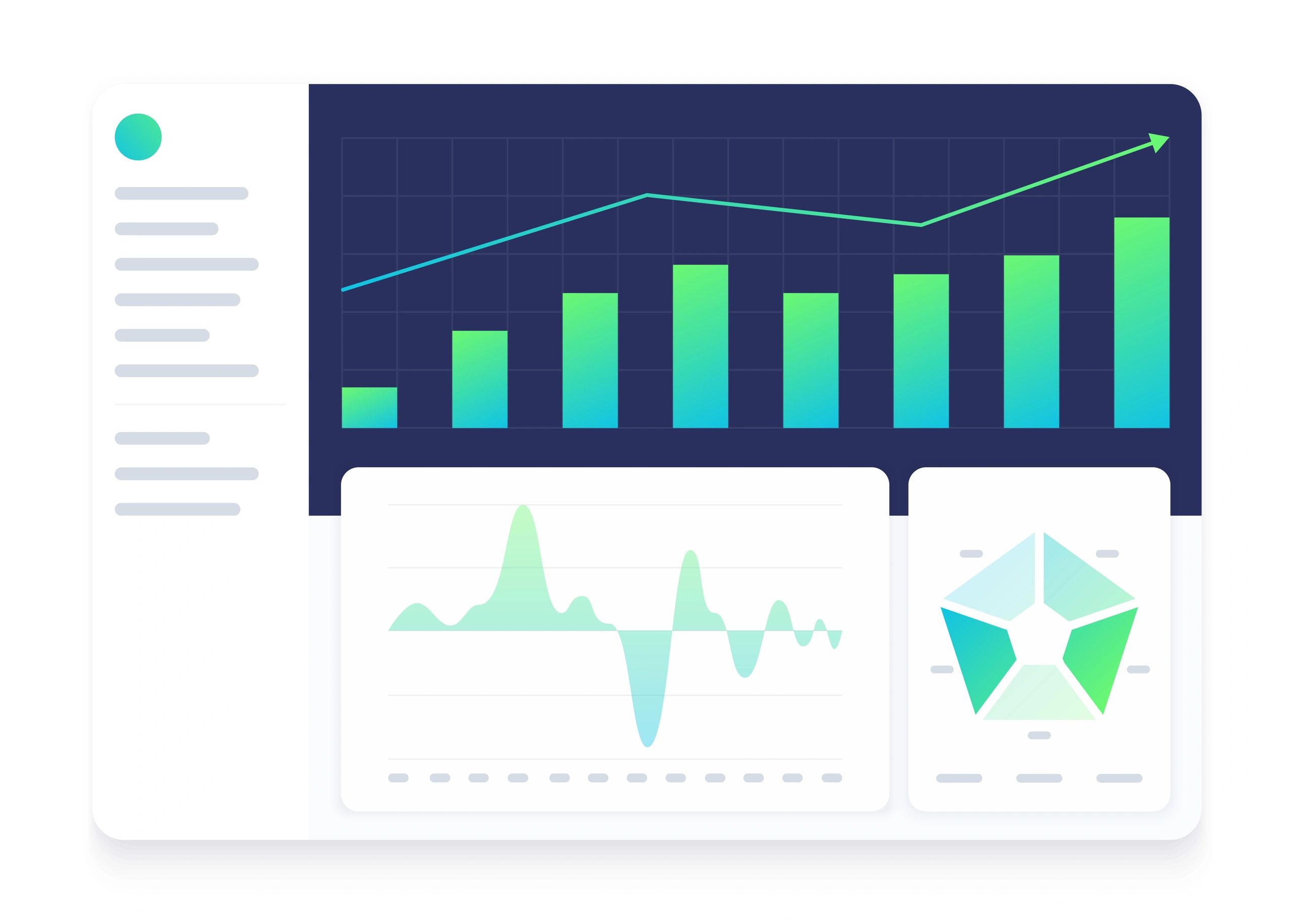 Ilustración de dashboard para gestión centralizada de retail